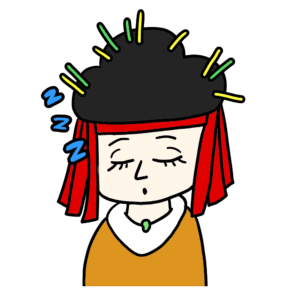 卑弥呼の簡単なイラスト（寝てる）