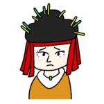 卑弥呼の簡単なイラスト（悲しい）