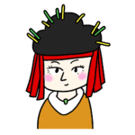 卑弥呼の簡単なイラスト（照れる）