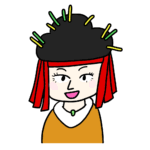 卑弥呼の簡単なイラスト（笑顔）